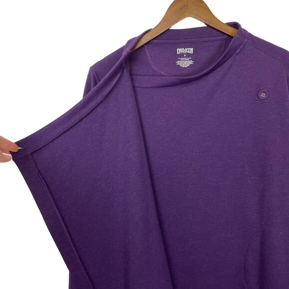 Duluth Trading | Violet Purple Wool Blend Crossover Foldaway Wrap Sweater - Picture 5 of 8